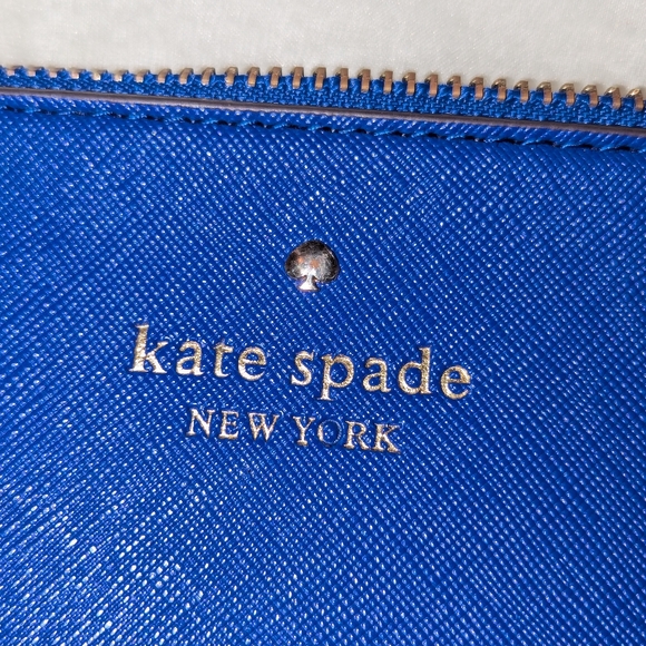 Kate Spade New York Wristlet Saffiano Leather Blue - Picture 2 of 8